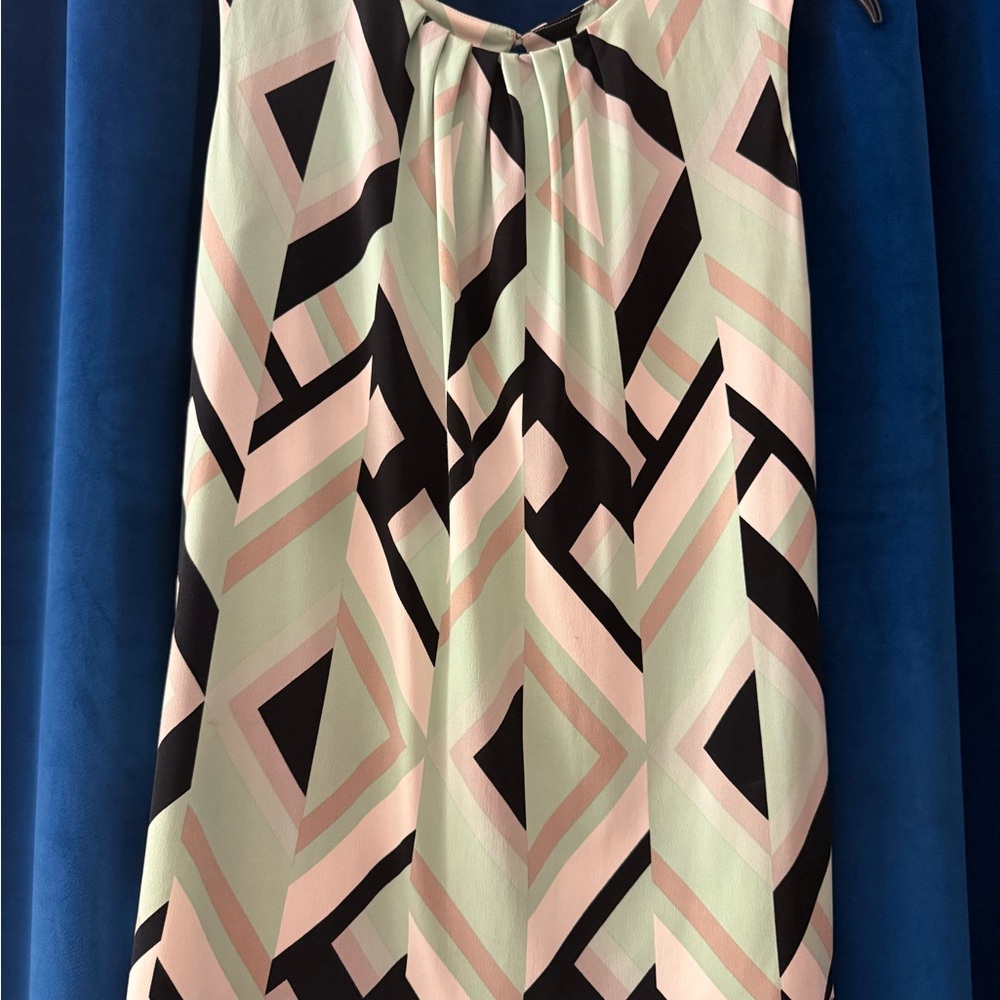 Calvin Klein Mint and Black Geometric Dress